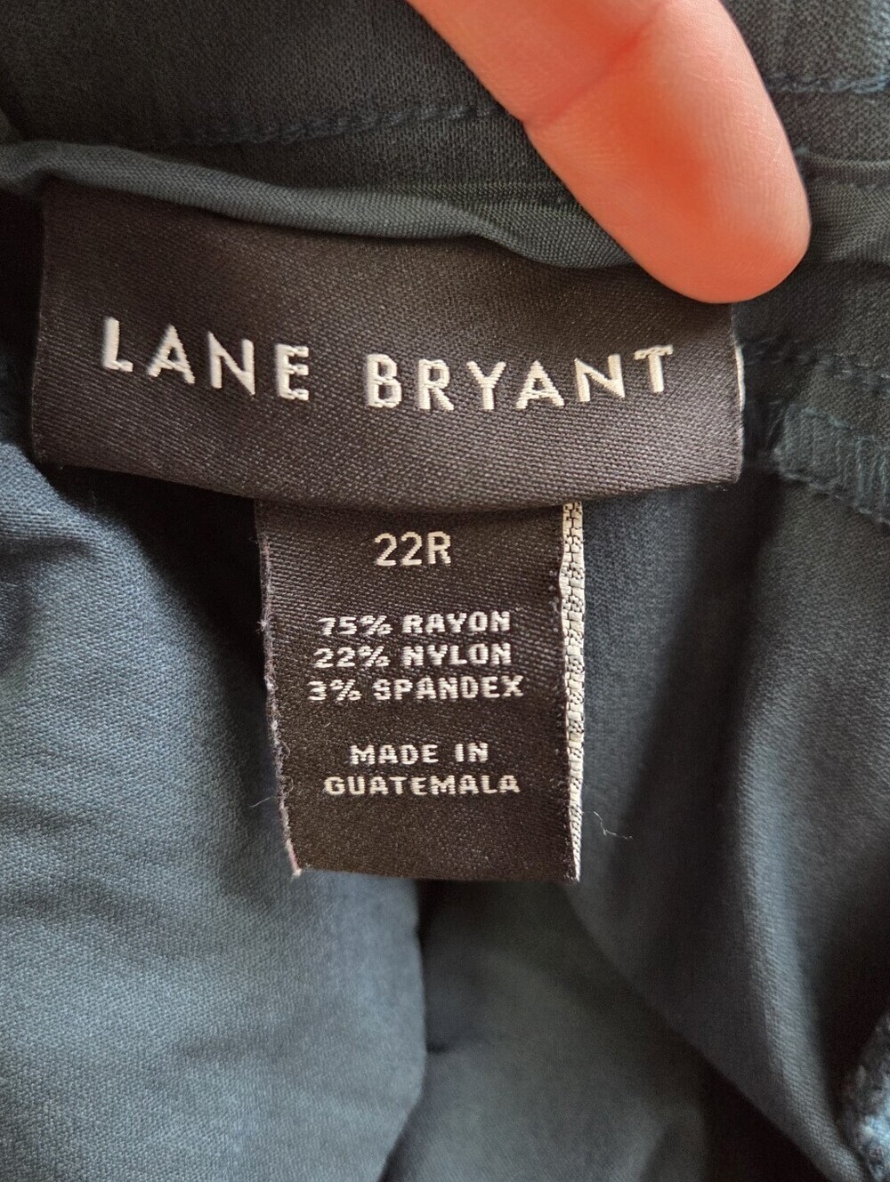 Lane Bryant 4-Season Slim Ankle Pants Teal Blue Zipper Pockets Plus Size 22 - Picture 8 of 10